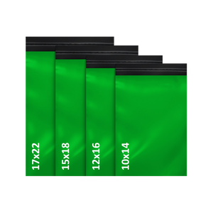 Green Mailing Bags Assorted Pack – 100 Mixed (10×14″ to 17×22″) – Premium Eco 60 µm Self-Seal Postal Bags for e-commerce Shipping