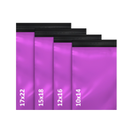 100x Pink Plastic Mailing Bags - 25 of Each Assorted Sizes