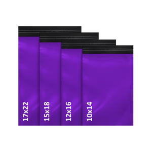 Purple Mailing Bags Assorted Pack – 100 Mixed (10×14″ to 17×22″) – Premium Eco 60 µm Self-Seal Postal Bags for e-commerce Shipping