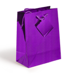Holographic Gift Bags with Corded Handles Purple
