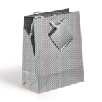 Holographic Gift Bags with Corded Handles Silver