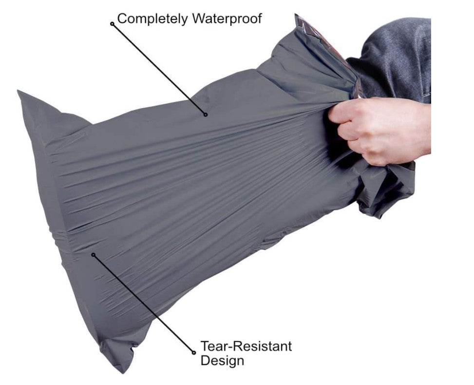 17 X 24-Inch Plastic Mailing Postal Bag - Grey (Pack Of 100