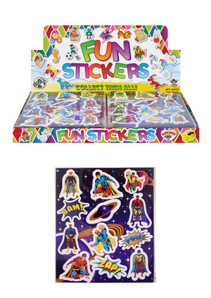 Super hero Stickers Sheets for party bag fillers