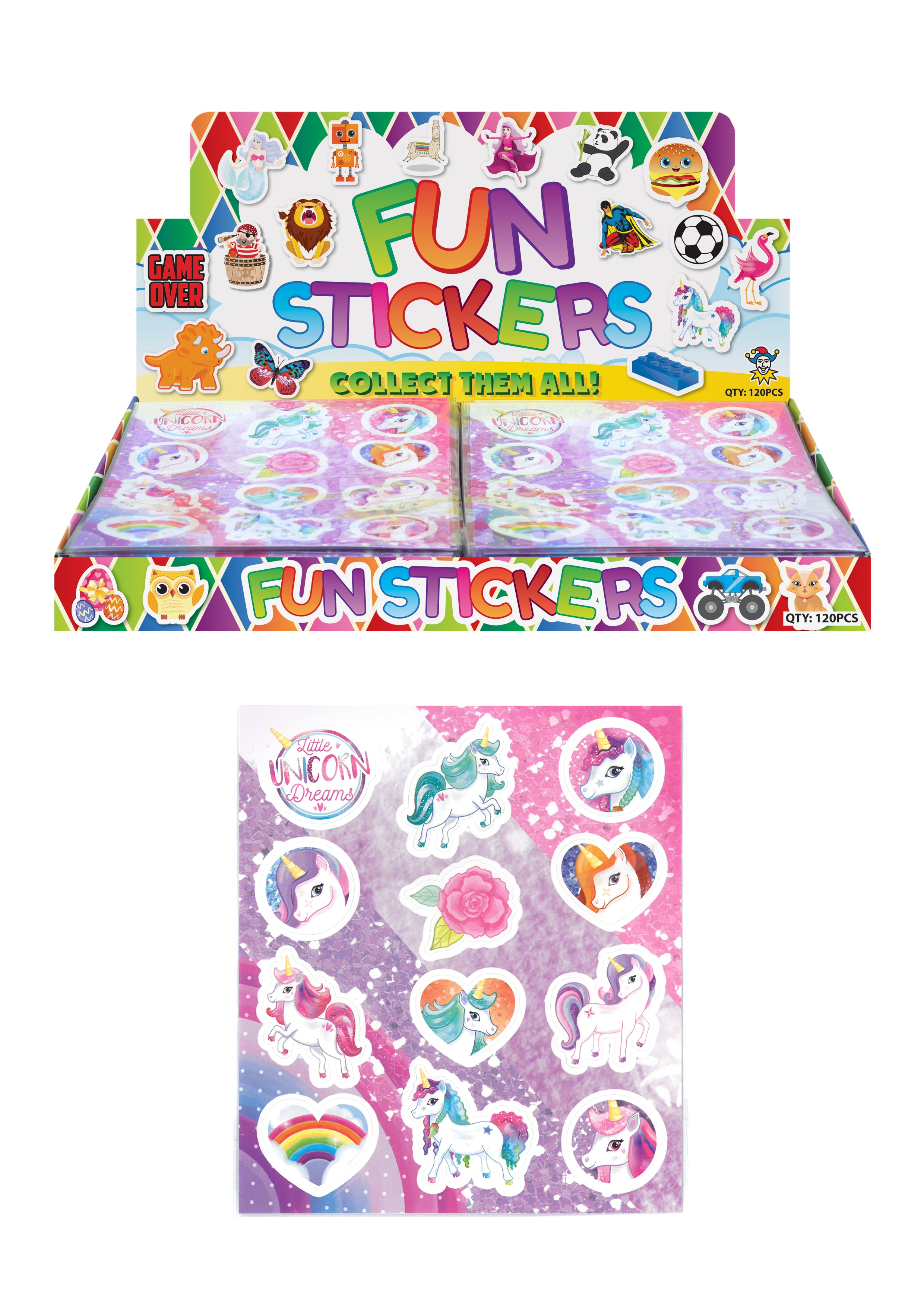 Unicorn Stickers Sheets for party bag fillers