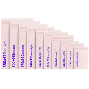 100x White Padded Envelopes - 10 of Each Assorted Sizes