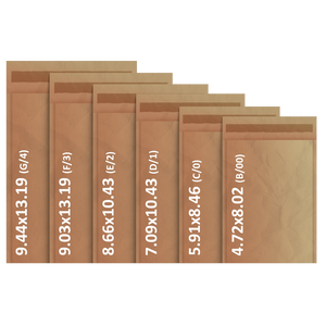 120x Kraft Brown Paper Padded Envelopes - 20 of Each Assorted Sizes