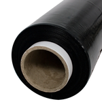 Black pallet wrap and shrink wrap for parcels close up