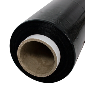 Black pallet wrap and shrink wrap for parcels close up
