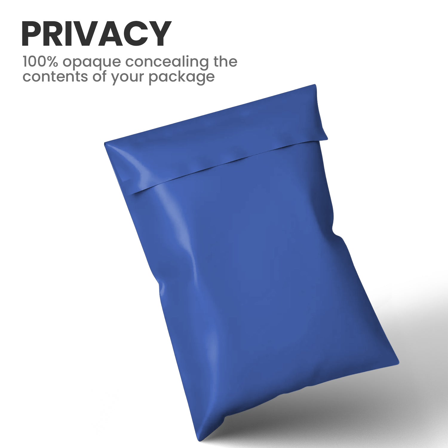 Opaque blue mailing bag offering full privacy and secure postal protection for parcels.