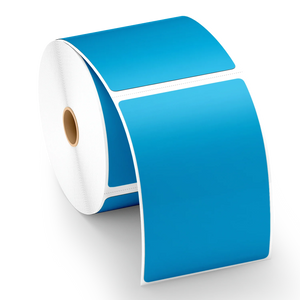 Blue Thermal Labels 4x6 Inch - Pack of 12