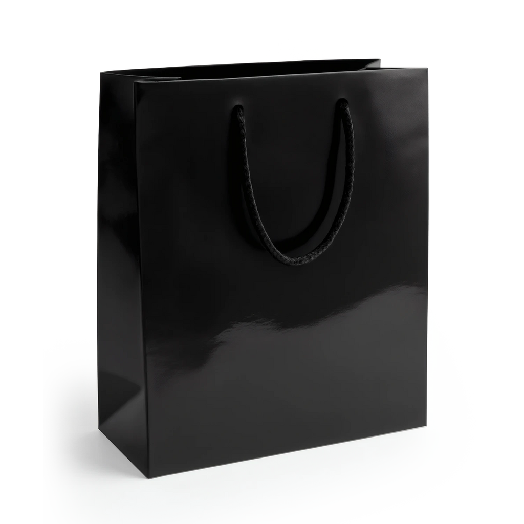 Black Gloss Boutique Bags with Handles