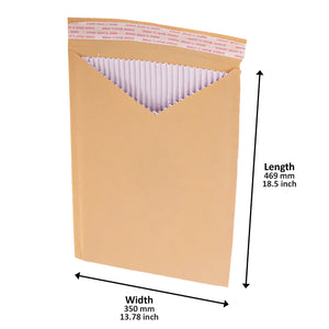 Brown Corrugated Cardboard Envelopes - 13.78x18.5 Inch - Pack of 50