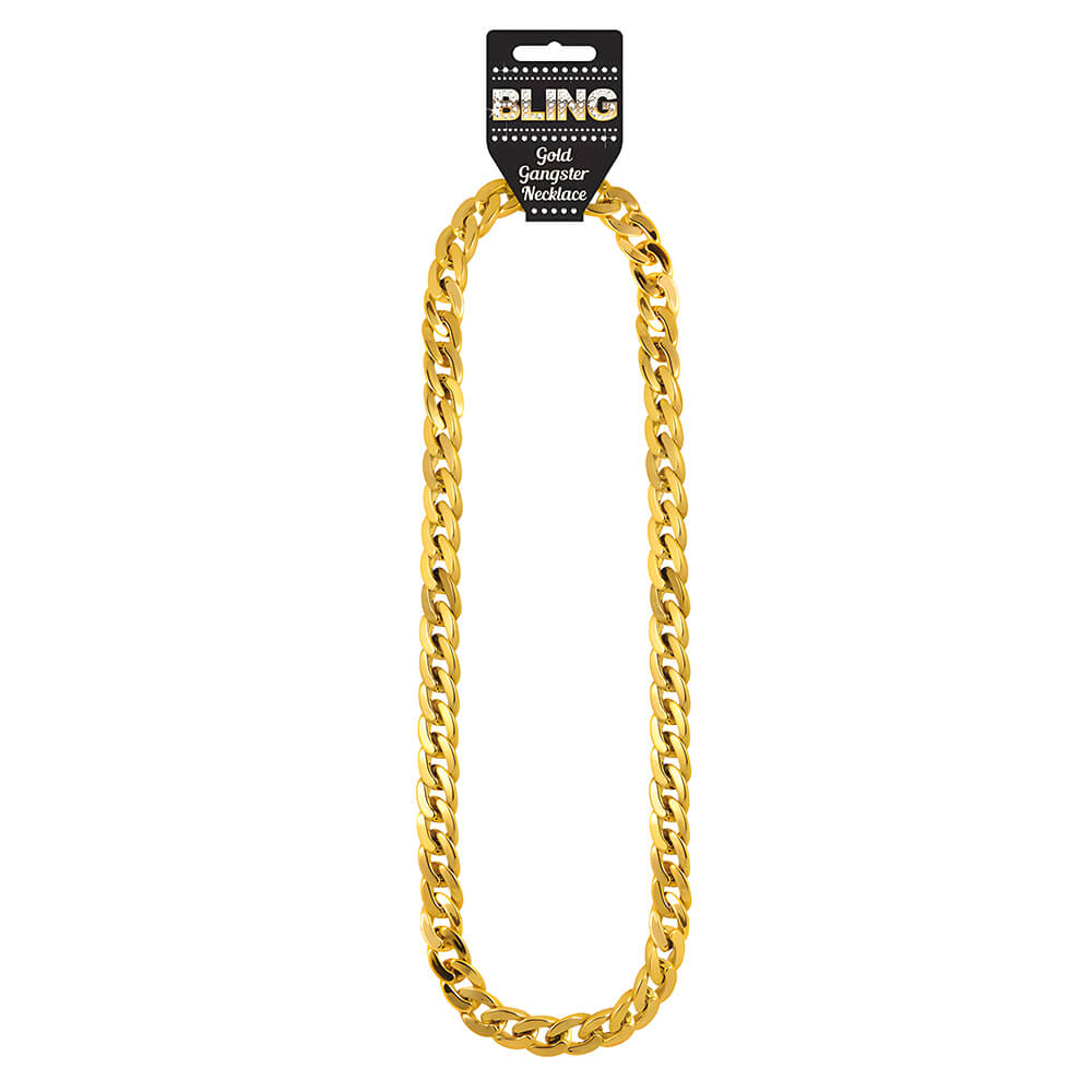 Bling Gold Gangster Rapper Chain Necklace - 81cm