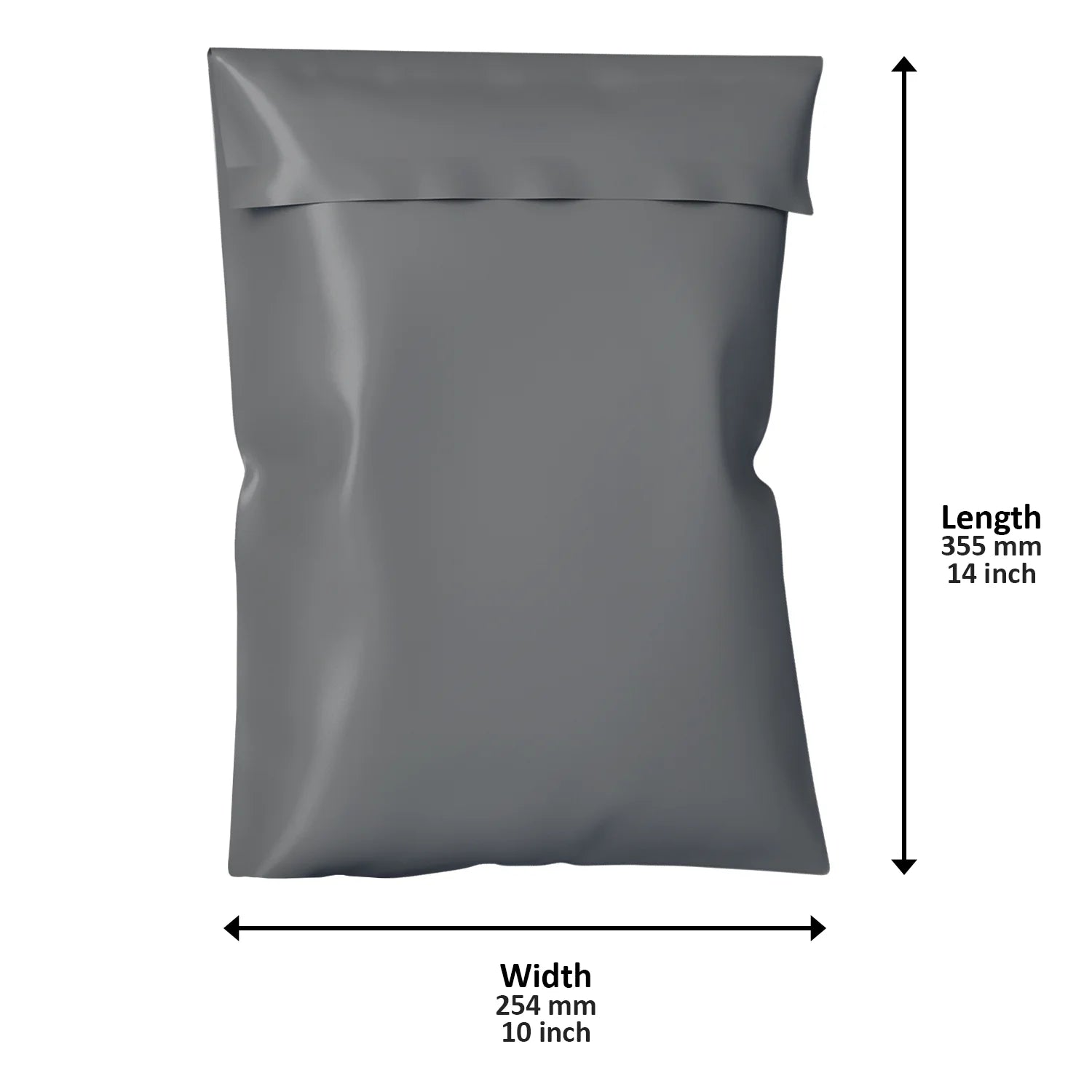 Grey Mailing Bags 10x12 Inches – 250x300mm + 40mm Gusset, Choose Your Quantity