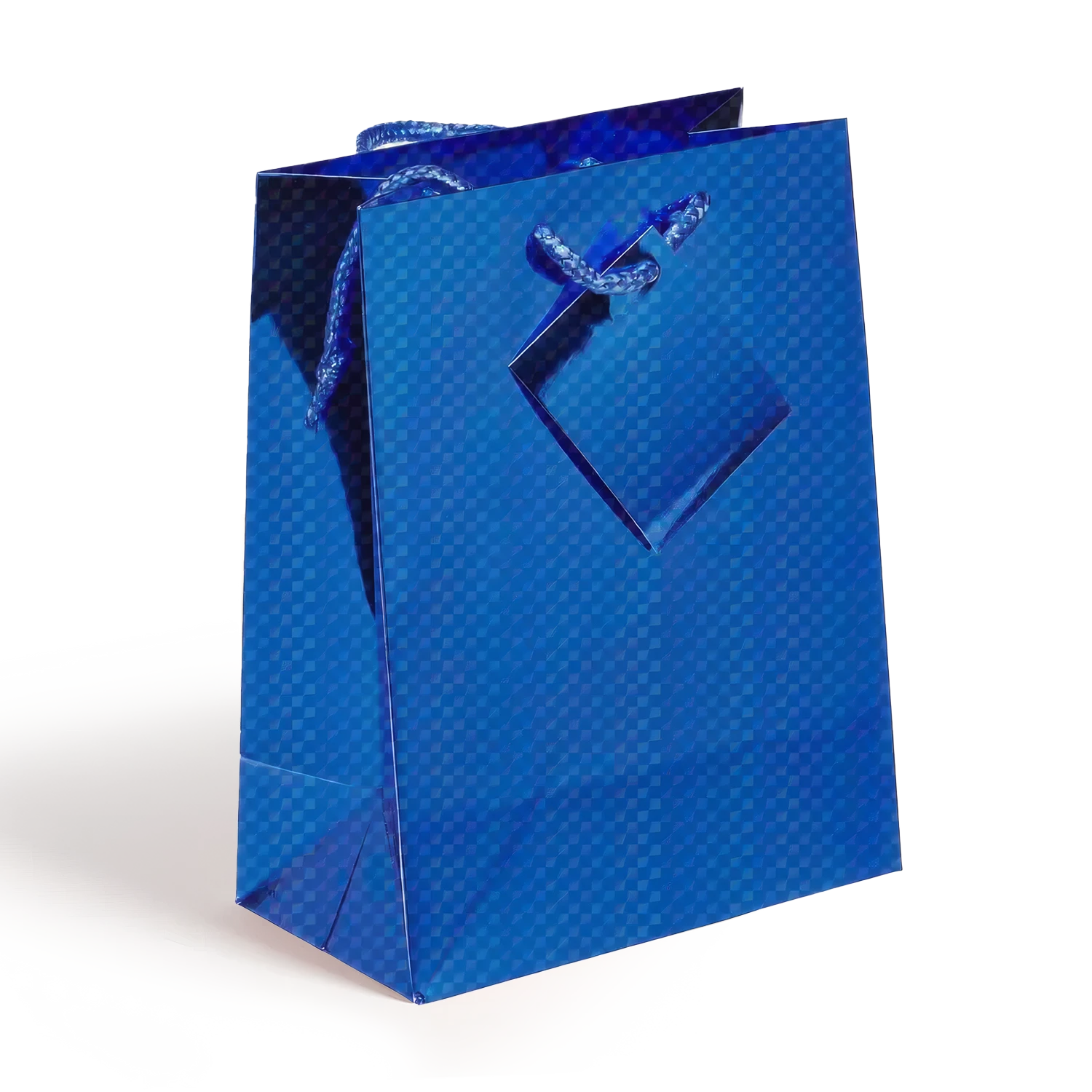 Holographic Gift Bags with Corded Handles Blue