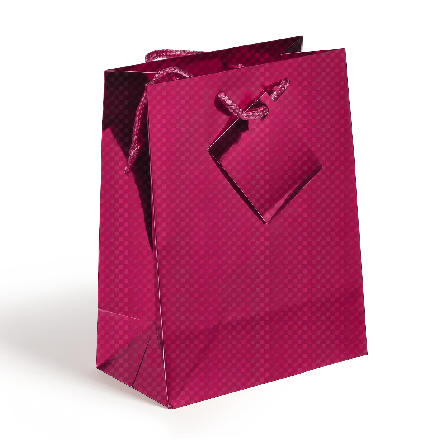 Holographic Gift Bags with Corded Handles Cerise