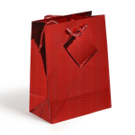 Holographic Gift Bags with Corded Handles Red