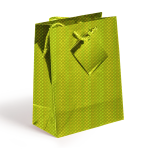 Holographic Gift Bags with Corded Handles Yellow