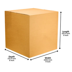 Large Cardboard Box for Moving or Storage - 9x6x6 Inch - Pack of 15