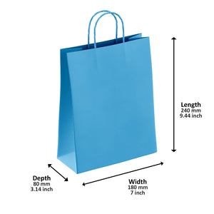 Blue paper bags with handles hotsell
