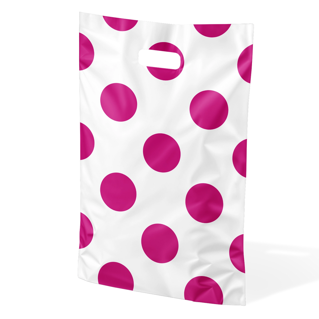 Printed Polythene Plastic Carrier Bags - Pack of 100