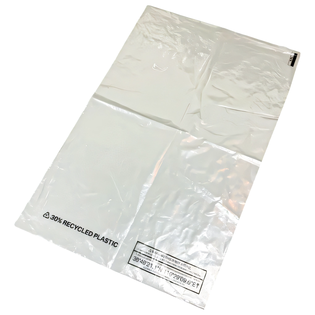 30% Recycled PCR LDPE Clear Bags 22x30 Inch