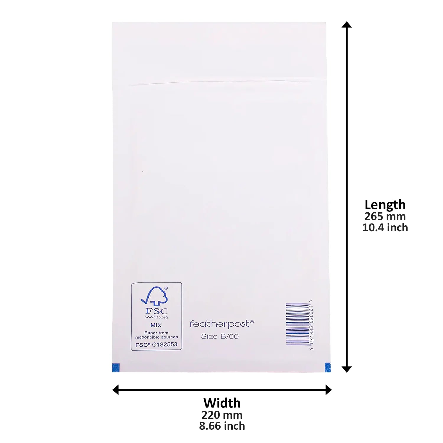 White Padded Bubble Envelopes - 220x265mm - Pack of 100