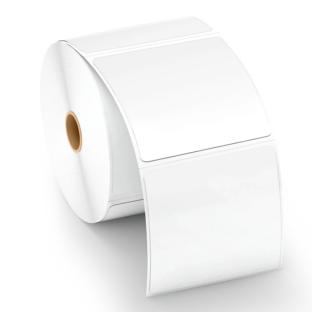 White 4×4″ Direct Thermal Shipping Labels (100×100 mm) – Perforated, Hot-Melt- Pack of 12