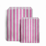 Pink Candy Stripe Paper Bags - Striped Paper Bags for sale