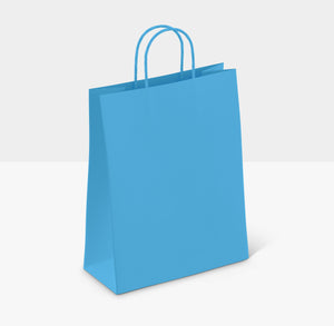 small blue paper bags