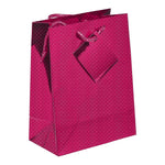 Small Cerise Holographic Gift Bags with Corded Handles