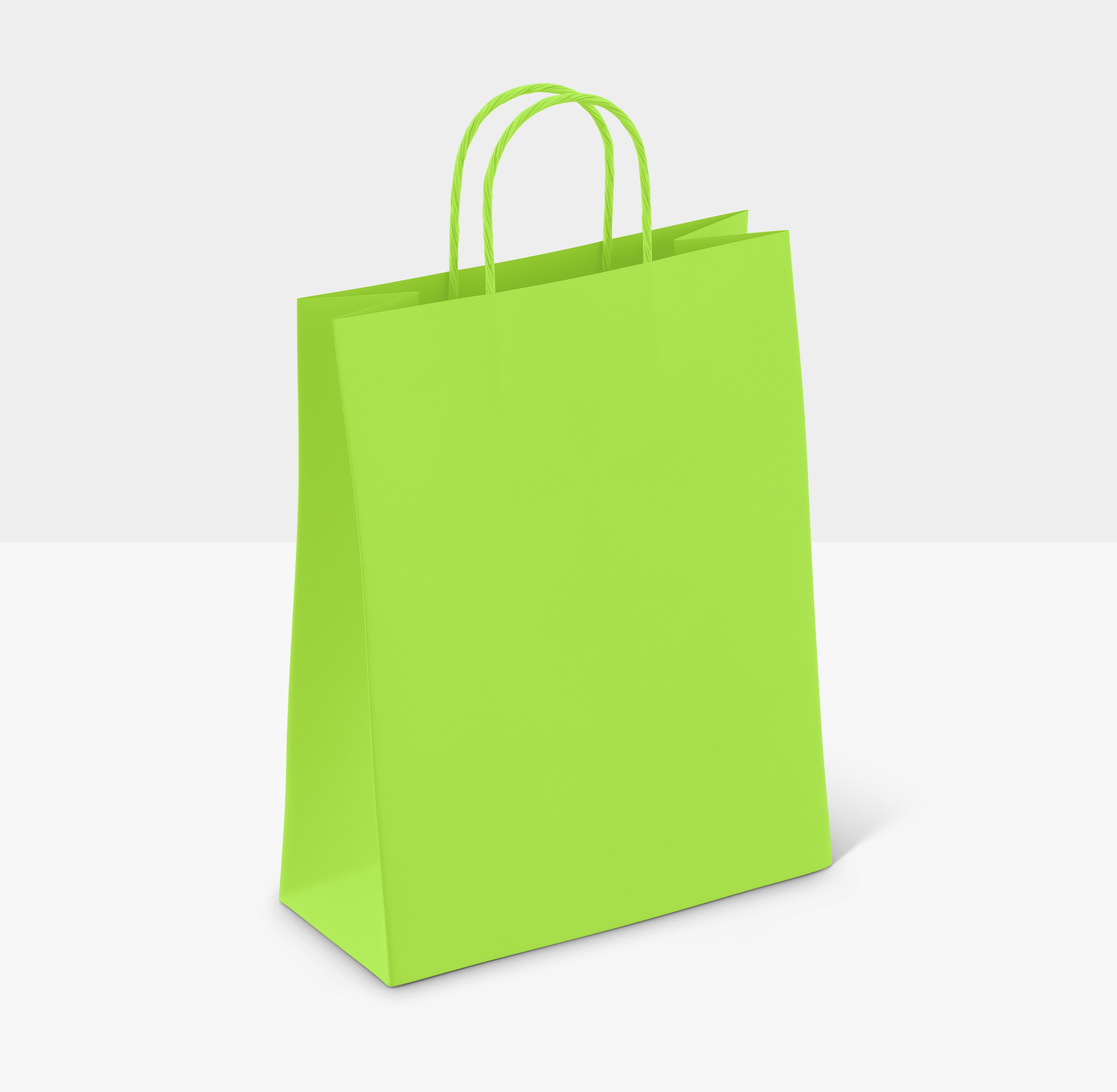 lime green paper bags