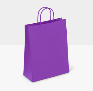 small purple paper bags