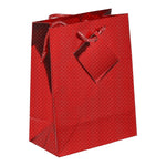 Small Red Holographic Gift Bags with Corded Handles
