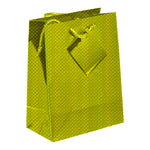 Small Yellow Holographic Gift Bags with Corded Handles